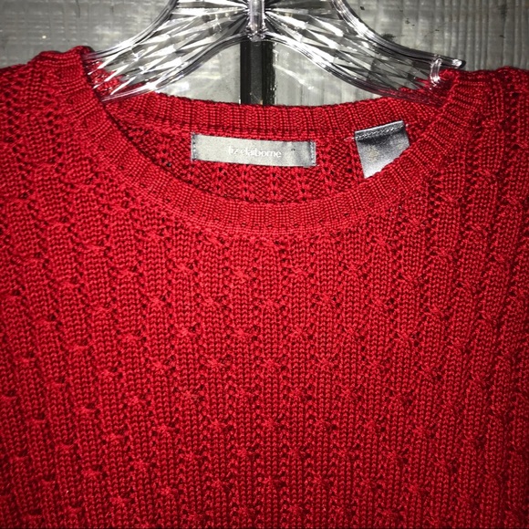 Liz Claiborne cable knit pullover red sweater - Picture 2 of 9